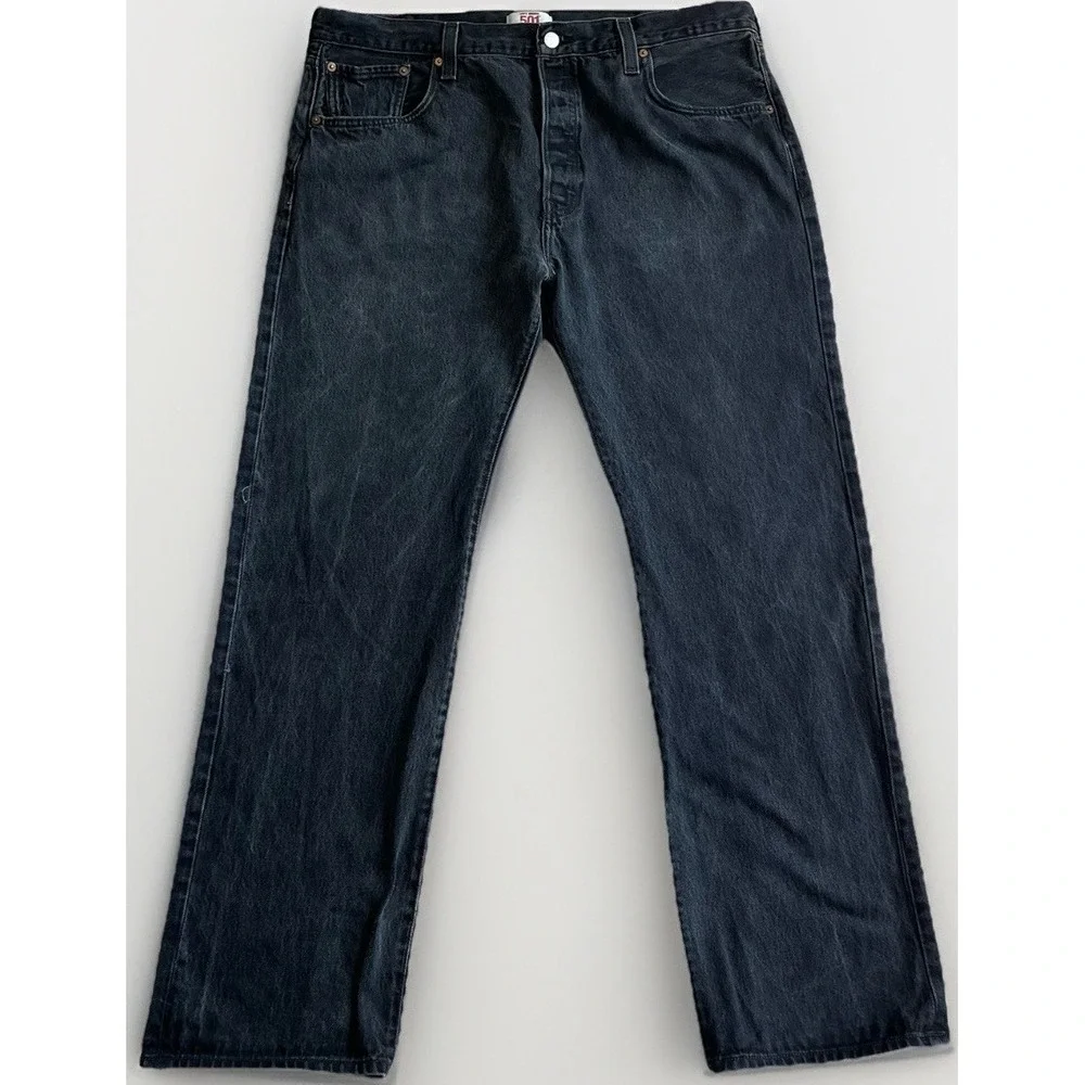 Levi's‎ 501 Original Fit Jeans Button Fly Iconic Straight Leg Black Men's 40x34